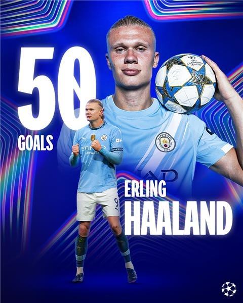 Erling Haaland hiện đã vượt qua hàng loạt huyền thoại về số bàn thắng tại Cúp C1.
